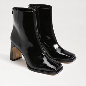 Sam Edelman Irie Square Toe Ankle Bootie in Black Patent | Size 8.5